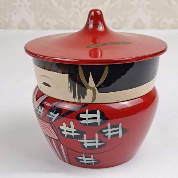 Vintage Kokeshi Lacquerware Bento Box - Picture 3 of 12